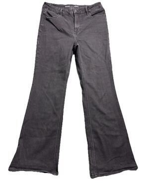 Old Navy Womens 10 Wow Flare Jeans Black High Rise Flare Stretch Denim EUC